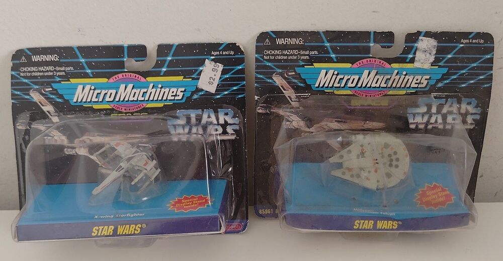 2 SET STAR WARS - MICRO MACHINES - MILLENNIUM FALCON - X-WING STARFIGHTER
